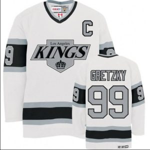 Herren Los Angeles Kings Eishockey Trikot Wayne Gretzky #99 Authentic Throwback Weiß CCM